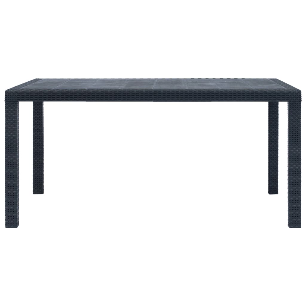 Gartentisch Anthrazit 150 x 90 x 72 cm Kunststoff Rattan-Optik